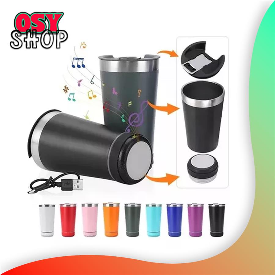 Vaso Termico Simil Stanley Beer Pint 473ml Con Tapa y Parlante Bluetooth